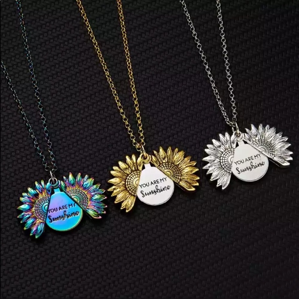 Rainbow You Are My Sunshine Open Locket Necklace - Picture 8 of 8
